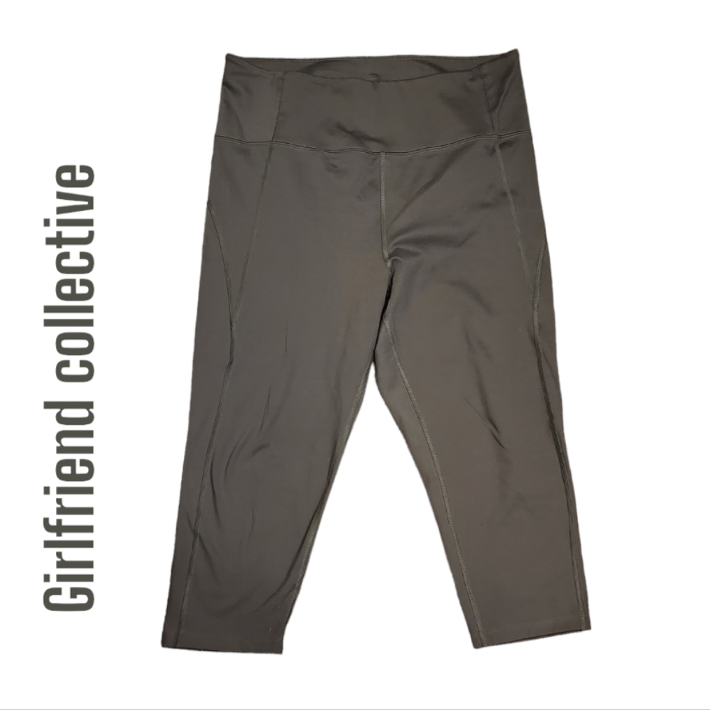 Girlfriend collective High-Rise cropped gray leggings size xl